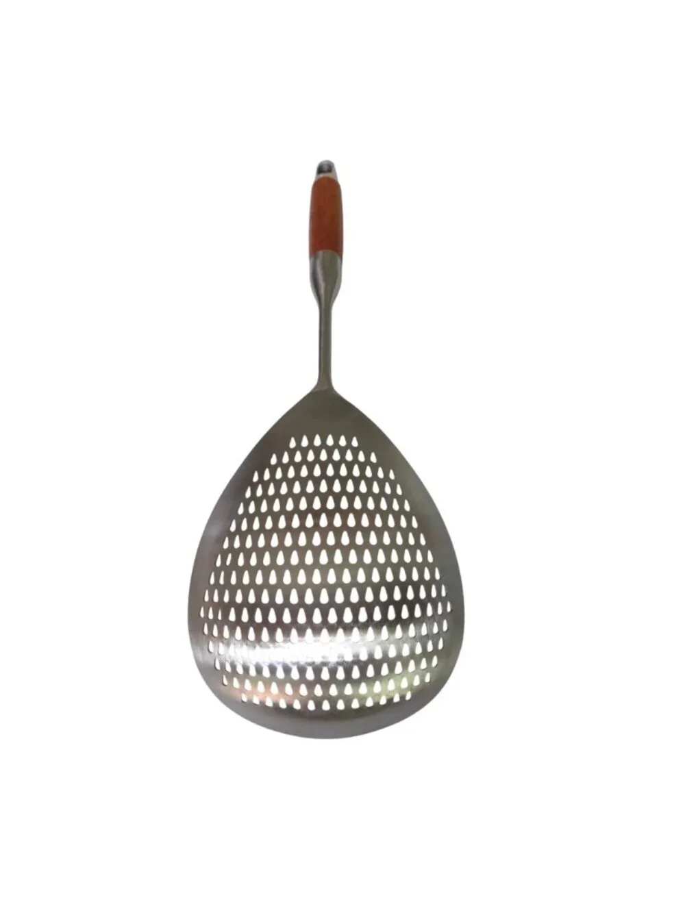 16-Inch Skimmer Slotted Spoon Wooden Handle Stainless Steel Spider Strainer